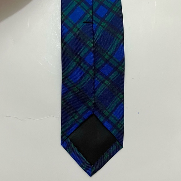 NWT Crewcuts Black Watch Tartan Tie, Silk Plaid Preppy 42” Kids Boy Blue Green - Picture 7 of 13